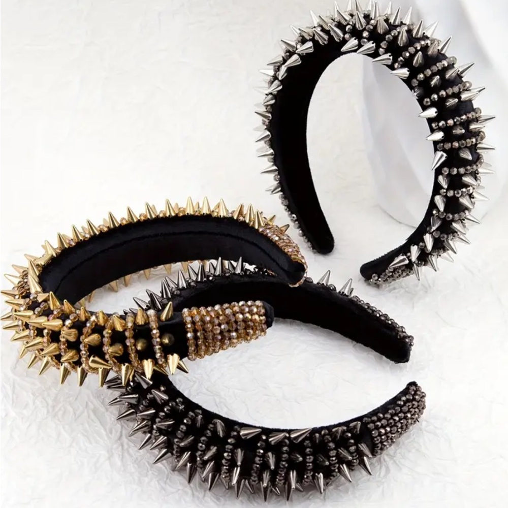 Silver Spiked Headband - Picture 3 of 3